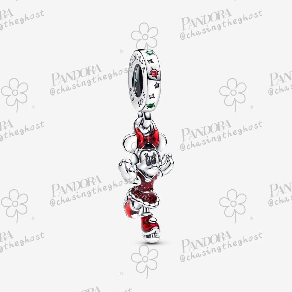 Pandora Minnie Mouse Ice Skating Dangle Charm